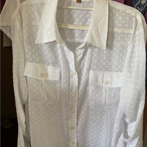 Ellen Tracy Ivory Textured Blouse